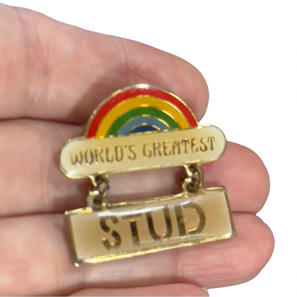 💖2 FOR $20 💖 Vintage Art Nouveaux Centennia 1979 World’s Greatest Stud Rainbow - Picture 13 of 16